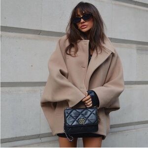 Zara CROPPED MANTECO WOOL COAT ZW COLLECTION